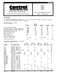 Datasheet 2N5496 производства Central